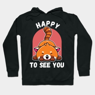 kawaii red panda happy to see you Hoodie